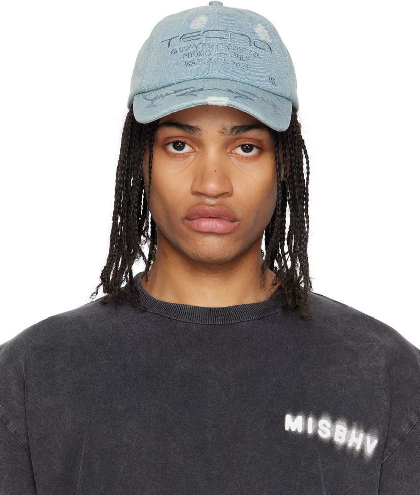 Kapa MISBHV MISBHV 'Tecno' Distressed Denim Baseball Cap Modra | 250A502