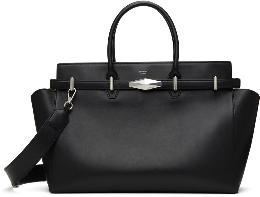 Torbica Jimmy Choo Jimmy Choo Diamond Belted Top Handle Bag Črna | DIAMOND BELTED TH/M