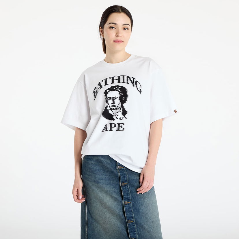 Majica BAPE A BATHING APE Beethoven Graphic Relaxed Fit T-Shirt Bela | 001CSL301340MWHT