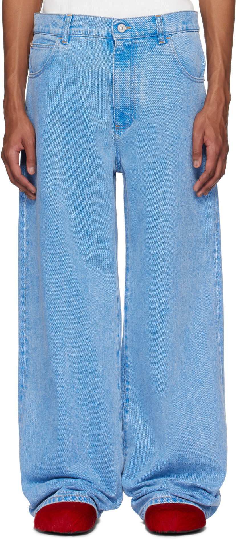 Kavbojke Marni Marni Organic Wide-Leg Jeans Modra | PUJU0103A0 USCW91