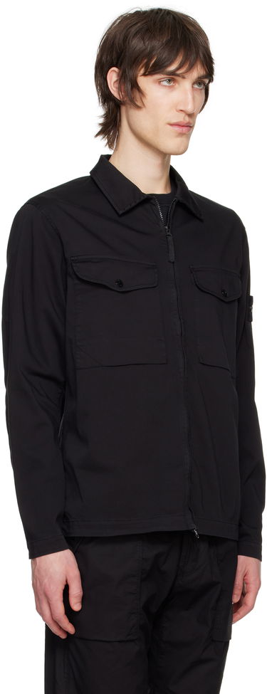 Srajce Stone Island Stretch Cotton Overshirt Črna | K1S15 1200128 S0012, 1