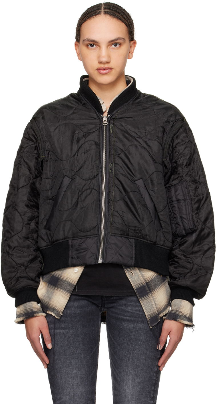 Bomber jakna R13 R13 Quilted Bomber Jacket Črna | R13WR145-BREF