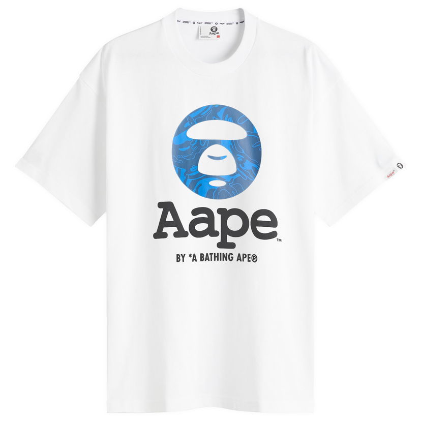 Majica AAPE by A Bathing Ape AAPE OG Moonface T-Shirt, Size Large Bela | AAPTEM1641XX-WHT