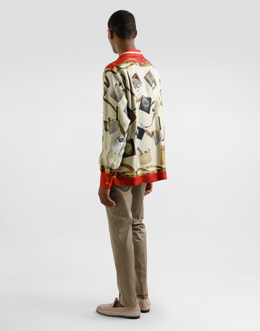 Srajce Dolce & Gabbana Dolce & Gabbana Men's Silk Shirt with Lighter and Belt Print Večbarvna | G5IF1THI1VNHH5HX, 2