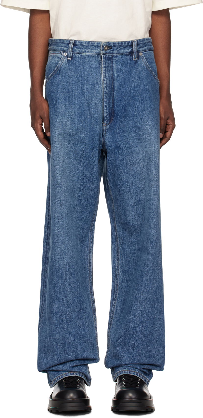Kavbojke Jil Sander Belted Jeans Modra | J47KA0249_J45259