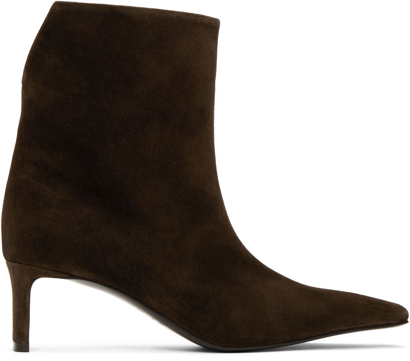 Oblačila Khaite KHAITE Ona Suede Ankle Boots Rjava | F1100-726