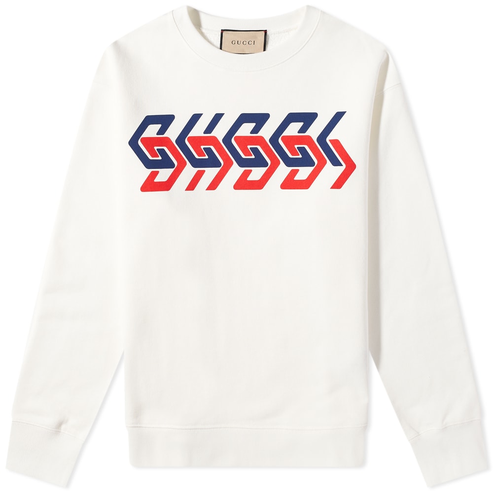 Pleteni pulover Gucci Geometric Block Logo Print Sweat Bež | 681217-XJDV3-9275, 0