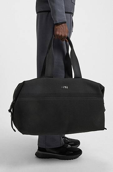 Potovalna torba BOSS BOSS Mixed-Structure Holdall Črna | 50548308, 1