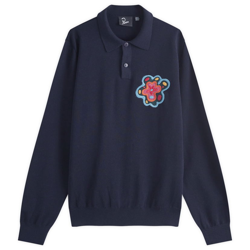 Polo majica By Parra Flower Blob Knitted Polo Shirt Mornarica | 52226