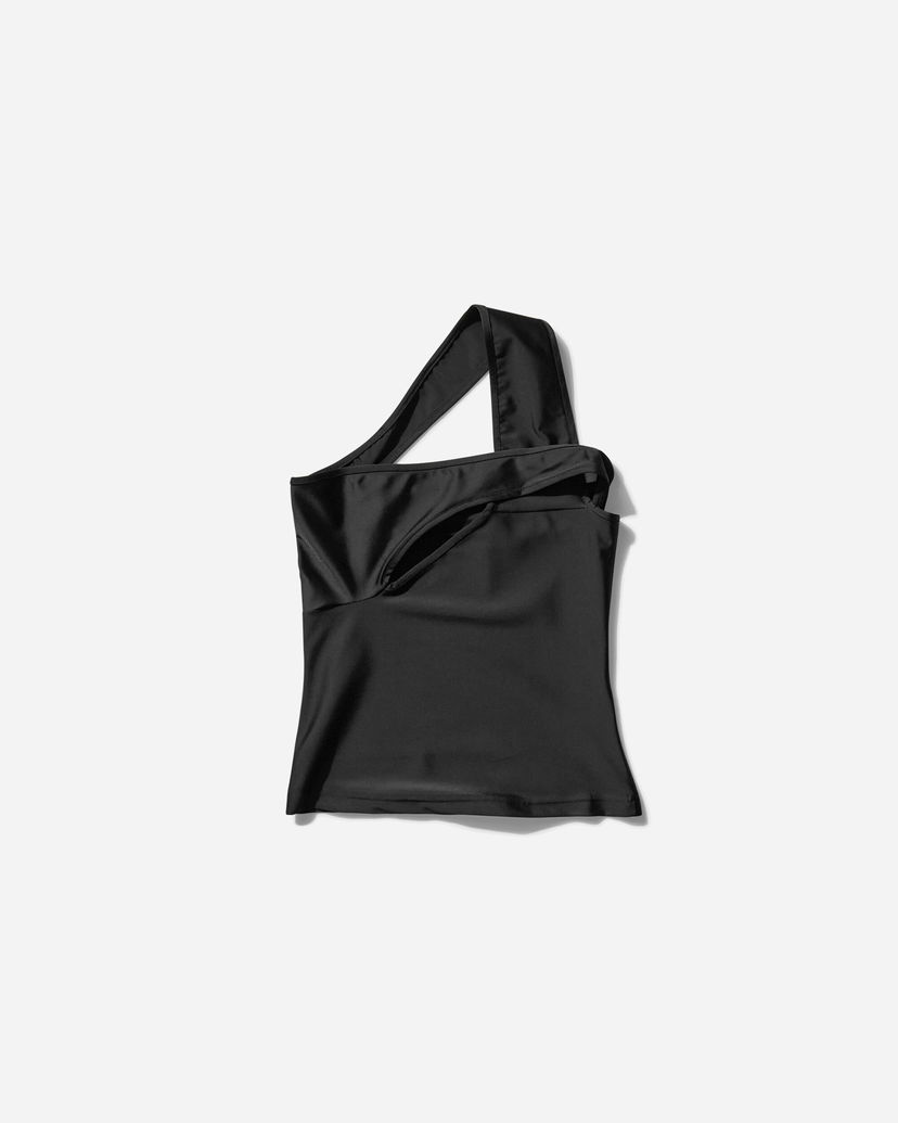 Majica brez rokavov Ottolinger One-Shoulder Cutout Scuba Top Črna | 10210540302 BLK