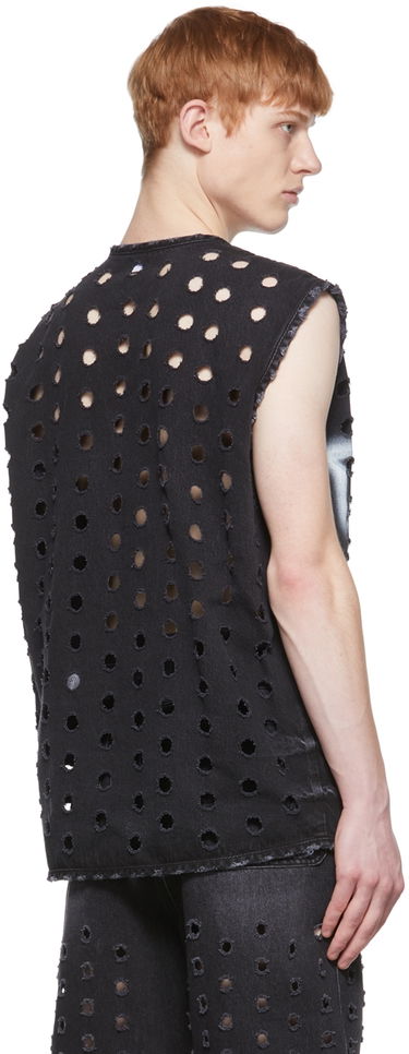 Telovnik We11done Distressed Denim Vest Črna | WD-DV1-22-361-M-WB, 2