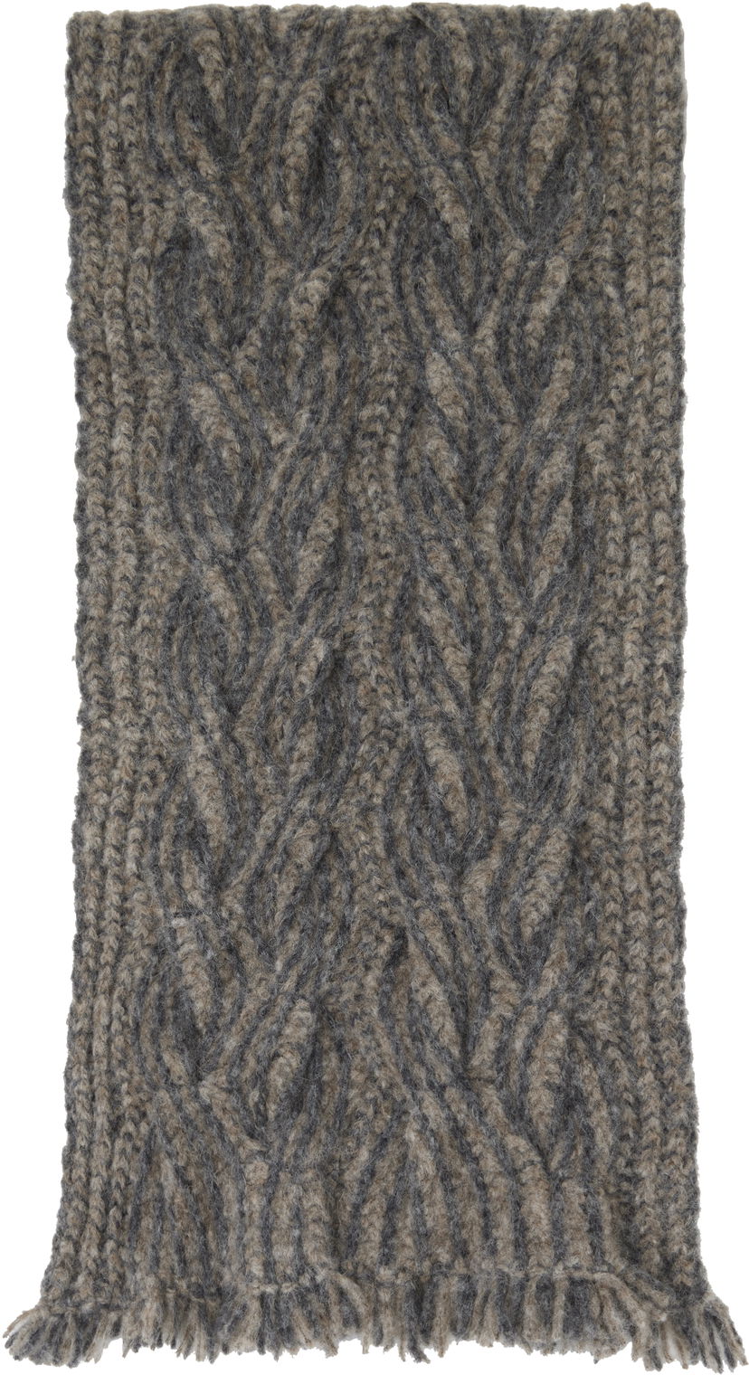 Šala Eckhaus Latta Eckhaus Latta Plait Knit Scarf Rjava | 8111-EL-PS25-S - STONE