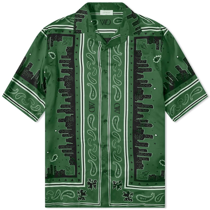 Srajce Off-White Bandana Vacation Shirt Zelena | OMGG013S24FAB0035757