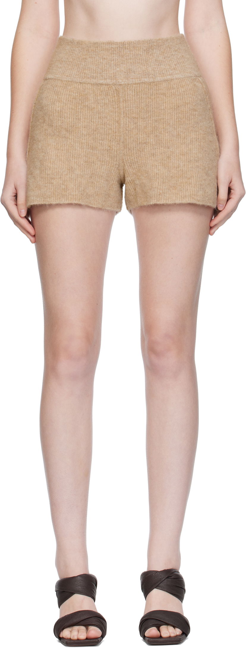 Kratke hlače Rick Owens Rick Owens Alpaca Knit Shorts Bež | RP02E4698 KWP