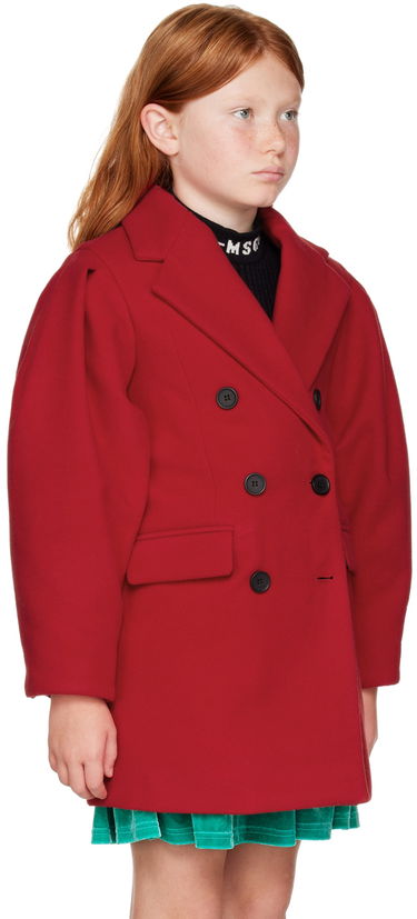 Plašči MSGM MSGM Kids Double-Breasted Coat Rdeča | MS029142, 1