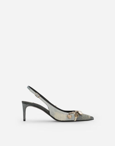 Modni dodatki Dolce & Gabbana Dolce & Gabbana Patchwork Denim Slingbacks Modra | CG0822A564980650, 0