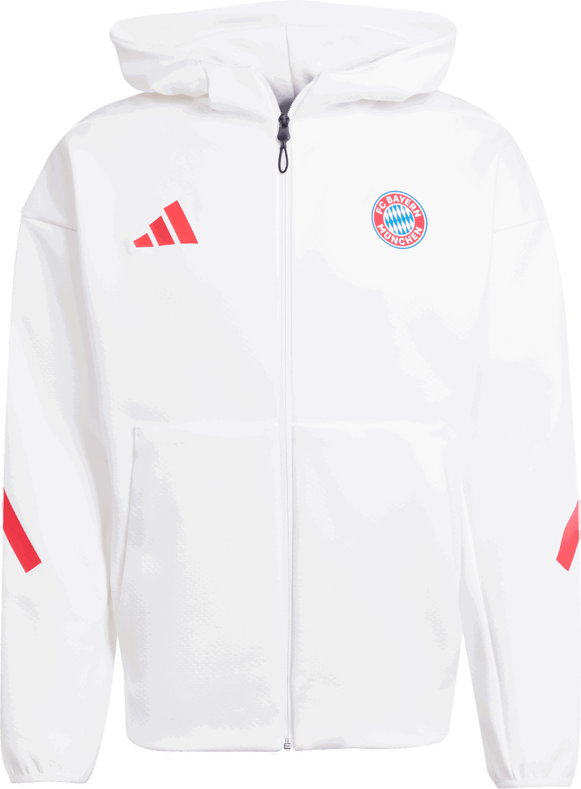 Pulover adidas Originals FC Bayern Munich Z.N.E. Anthem Full-Zip Hoodie Bela | jm9439