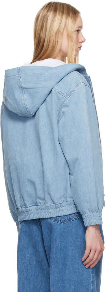 Jakna MAISON KITSUNÉ Maison Kitsuné Zipped Hooded Denim Jacket Modra | OW02103WD4010, 2