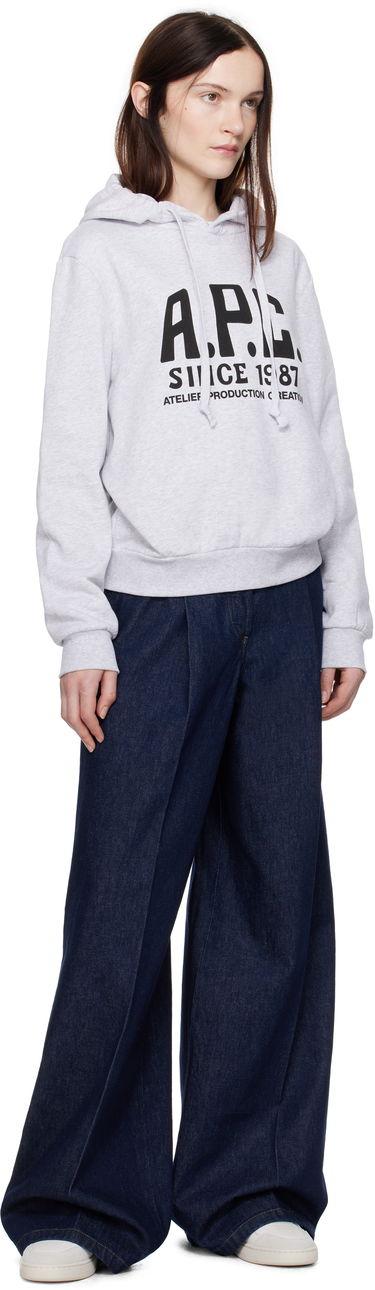 Pulover A.P.C. Print Label Hoodie Siva | COHBV-M27955, 3