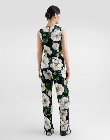 Hlače Dolce & Gabbana Dolce & Gabbana Camellia Print Drawstring Pants Črna | FTC9YTFSA7FHN5JB, 2