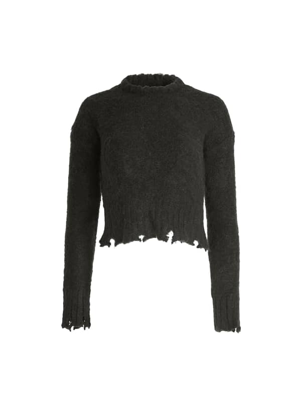 Pleteni pulover GUESS Cropped Crew Neck Sweater Črna | W4BR00Z3GN0, 0