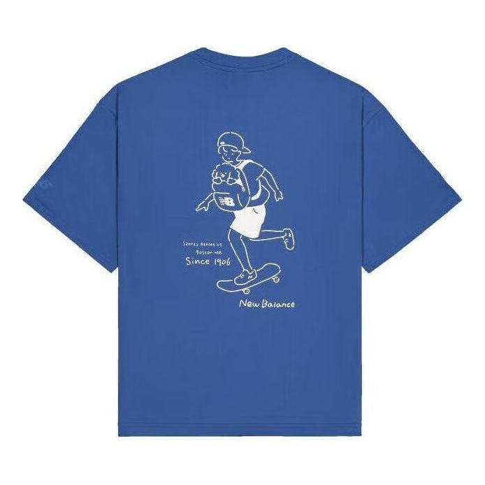 Majica New Balance Wordmark Logo Graphic Skate T-Shirt Modra | AMT42338-NYY
