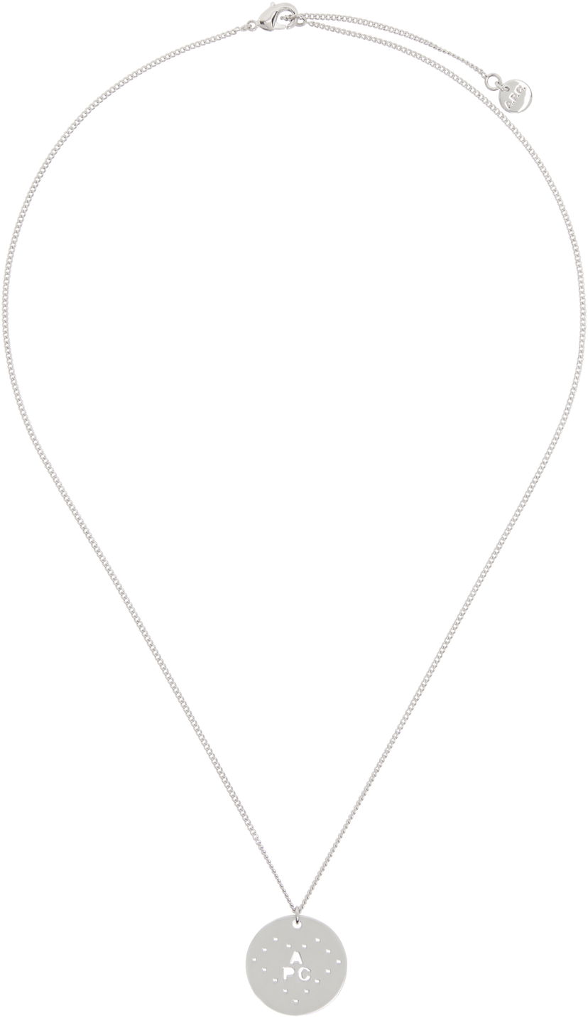 Ogrlica A.P.C. A.P.C. Eloi Perforated Disc Pendant Necklace Kovinski | MEAEC-M70868
