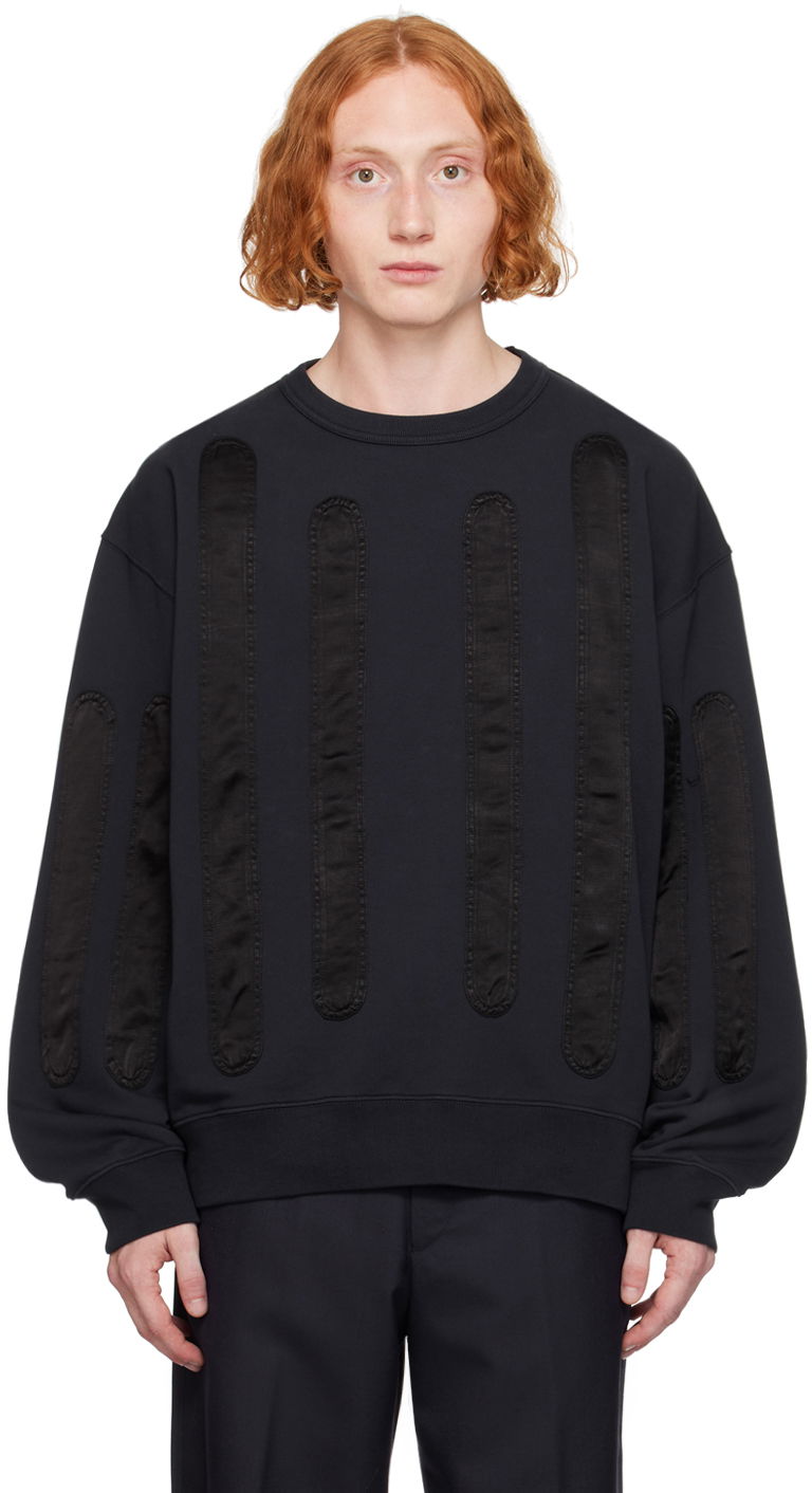 Majica Dries Van Noten Navy Appliqué Sweatshirt Črna | 242-021159-9615