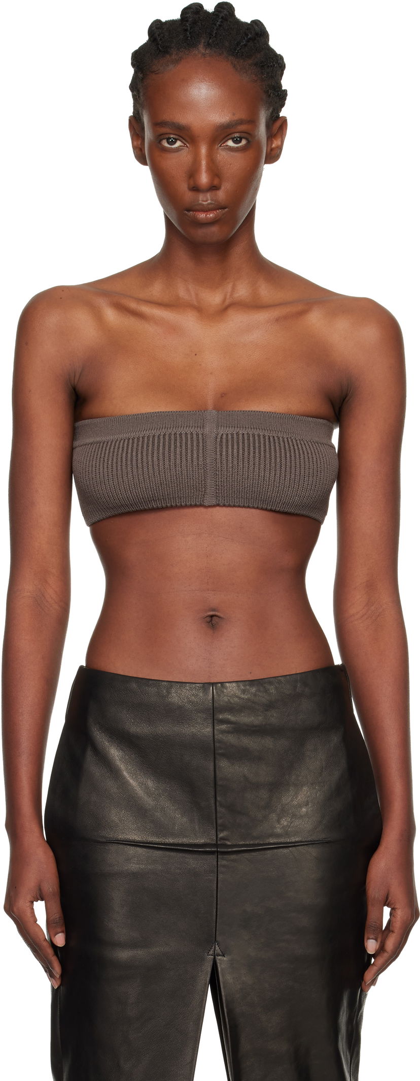 Krop-top Rick Owens Rick Owens Concordians Slim Bandeau Top Siva | RO02E4673 KWVMH