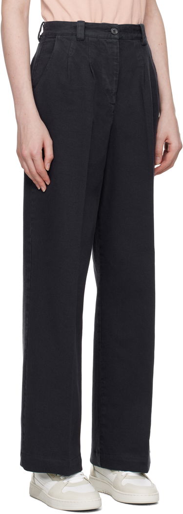 Hlače A.P.C. A.P.C. Tressie Wide-Leg Trousers Črna | COGZV-F08398, 1