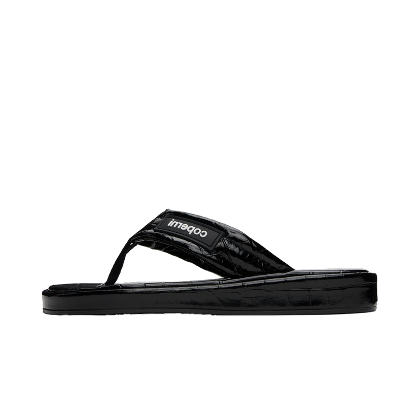 Superge in čevlji Coperni Embossed Logo Thong Platform Sandals Črna | COPSH37838