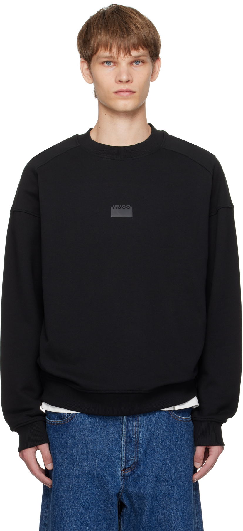 Pulover BOSS HUGO Bonded Logo Sweatshirt Črna | 50546672