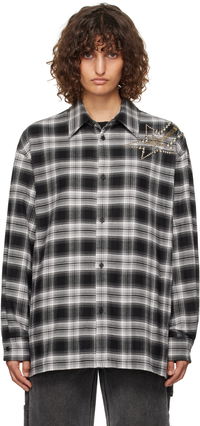 We11done Meteor Check Embellished Shirt