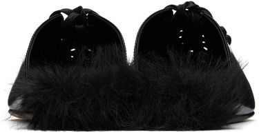 Oblačila Simone Rocha Simone Rocha Pointed-Toe Faux-Fur Slippers Črna | PMP19F 0740, 1