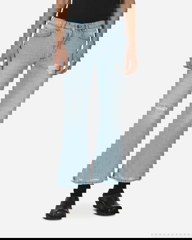 Kavbojke ERL Distressed Flare Denim Pants Modra | ERL05P003 1, 1