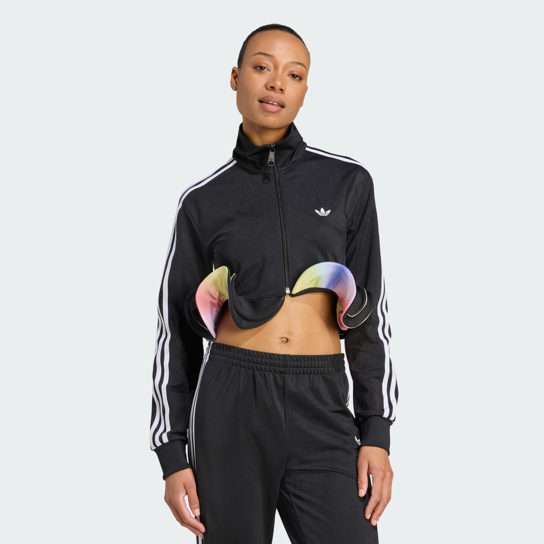 Jakna adidas Performance adidas x Jeremy Scott Pride Fashion Cropped Track Jacket Črna | JW0828, 0