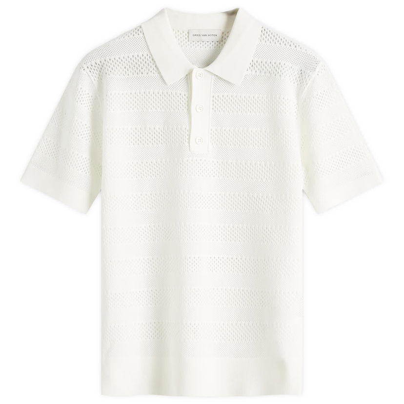 Polo majica Dries Van Noten Dries Van Noten Mercy Knit Polo, Size Large Bela | 251-021213-1701-001