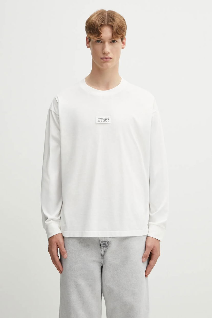 Majica Maison Margiela MM6 Maison Margiela x MM6 Wardro Long Sleeve T-Shirt Bela | SH0GC0034.S24312.101