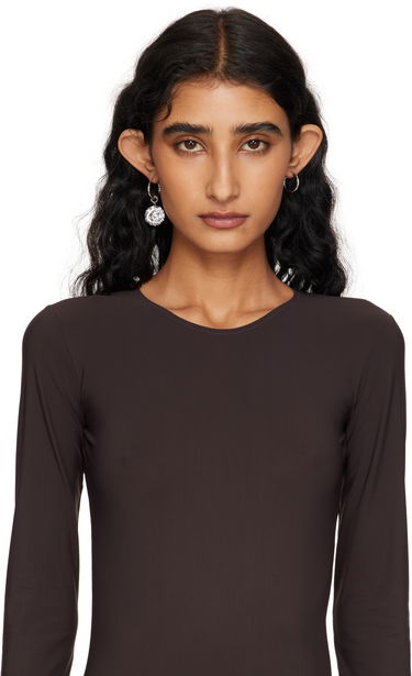 Uhani Maison Margiela MM6 Maison Margiela Silver Crystal Spiral Drop Earrings Kovinski | SM7VG0087 P8372, 2