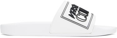 Superge in čevlji Versace Versace Jeans Couture Logo Shelly Pool Slides Bela | E78YA3SQ3_EZSC22, 0