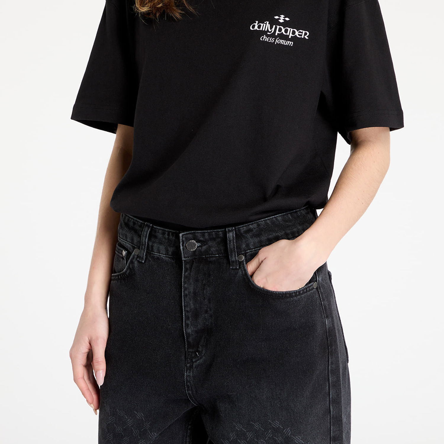 Kavbojke DAILY PAPER Daily Paper Amba Monogram Jeans Črna | 2423029, 1