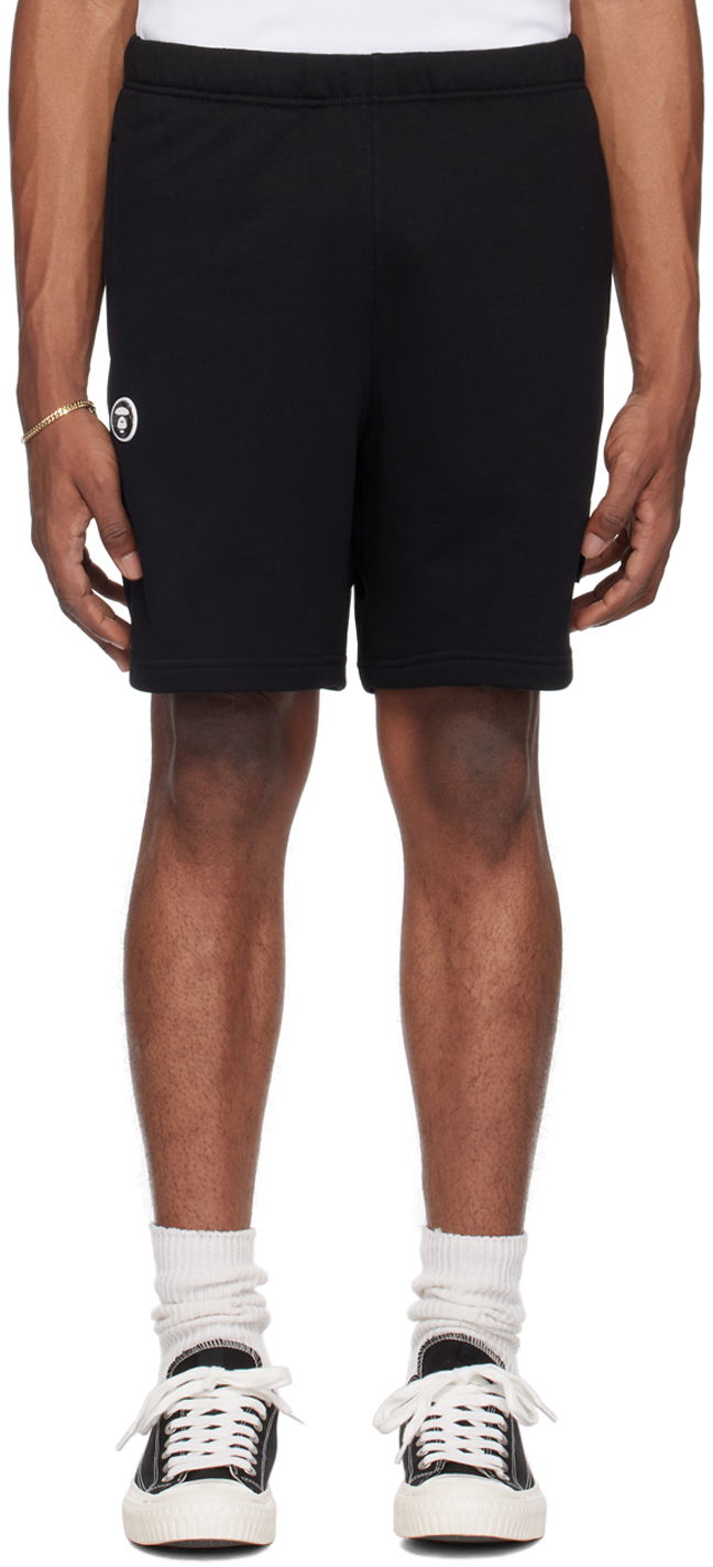 Kratke hlače AAPE by A Bathing Ape AAPE by A Bathing Ape Moonface Shorts Črna | AAPSPMA673XXMBKX