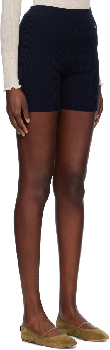 Kratke hlače MAISON KITSUNÉ Maison Kitsuné Baby Fox Patch Fine Ribbed Shorts Mornarica | OW01116KT1091, 1