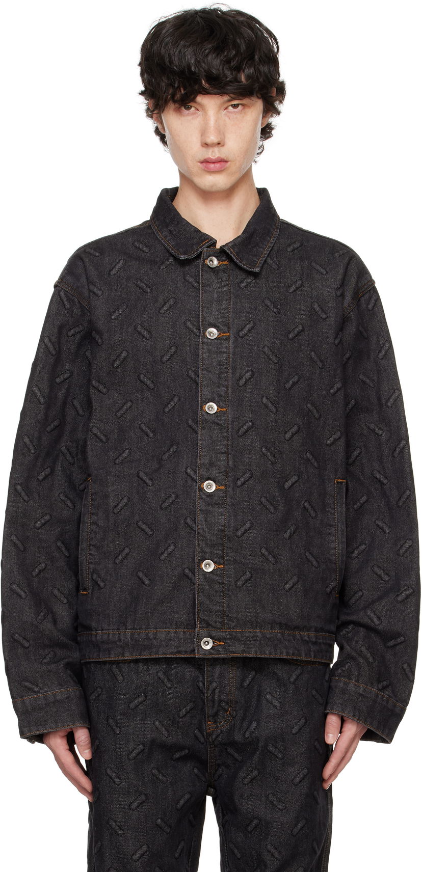 Jakna Who Decides War Thread Plate Denim Jacket Črna | 1131010002FW24