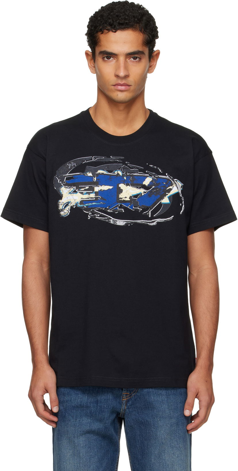 Majica Diesel Graphic Print T-shirt Črna | A19571-0PLAT-9XX