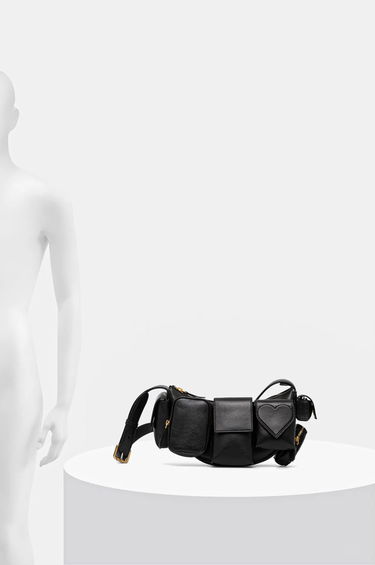 Torbice za okoli pasu Fiorucci Multi-Pocket Leather Waist Bag Črna | U01FPABA123LE04BK01, 6