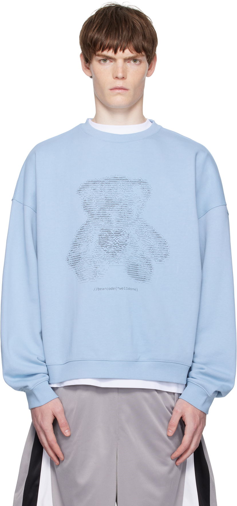 Pulover We11done Coding Teddy Sweatshirt Modra | WD-TS2-25-789-U-BL