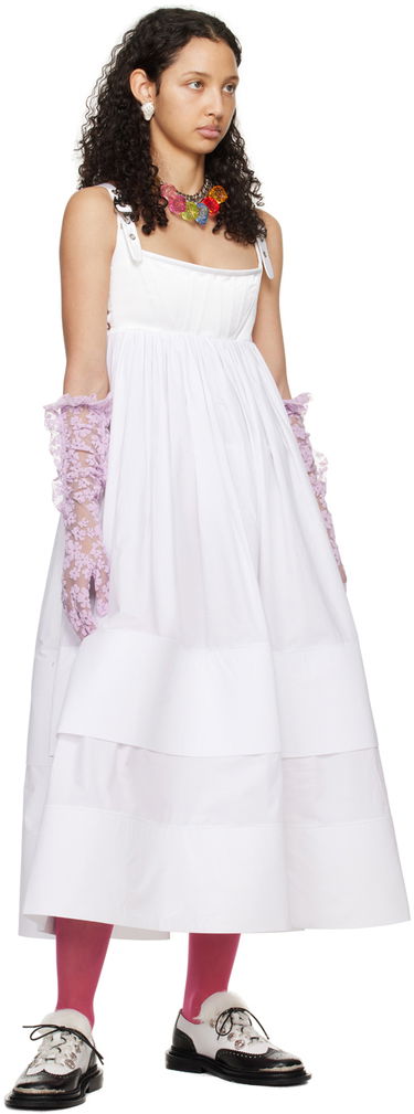 Obleke Chopova Lowena Layered Midi Dress Bela | 1330, 3