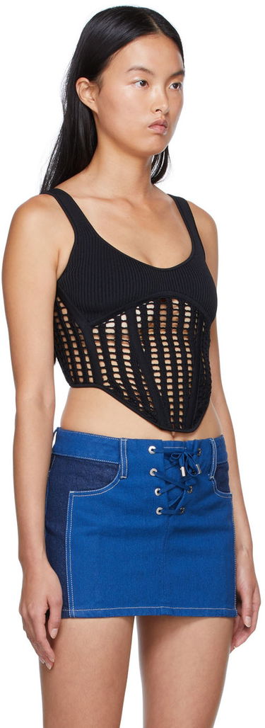 Majica brez rokavov Dion Lee Recycled Viscose Tank Top with Lace Up Bela | A7568S22, 4