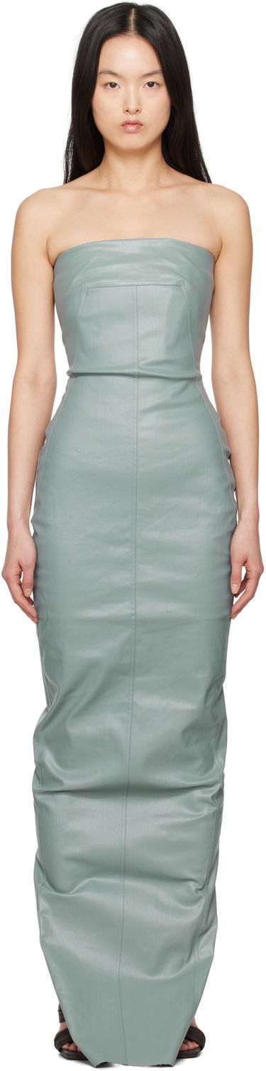 Obleke Rick Owens Rick Owens Hollywood Bustier Denim Gown Zelena | RP01E7524 SCT, 0